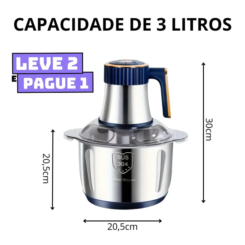 [Leve 2 Pague 1] Moedor de Carne Elétrico de Aço Inoxidável + BRINDE: Faqueiro Com 9 Peças