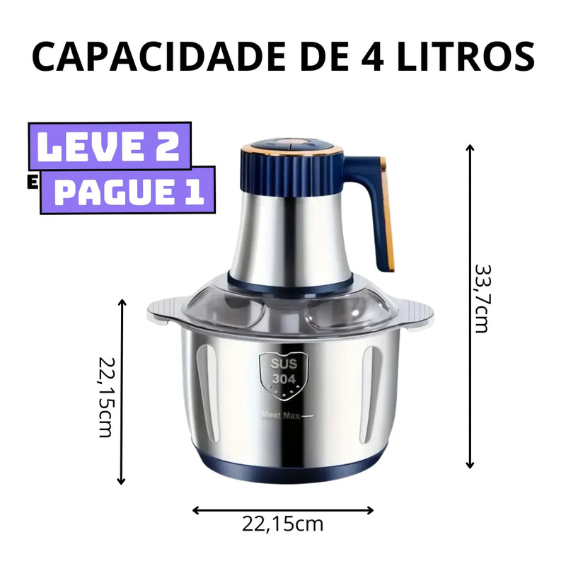[Leve 2 Pague 1] Moedor de Carne Elétrico de Aço Inoxidável + BRINDE: Faqueiro Com 9 Peças